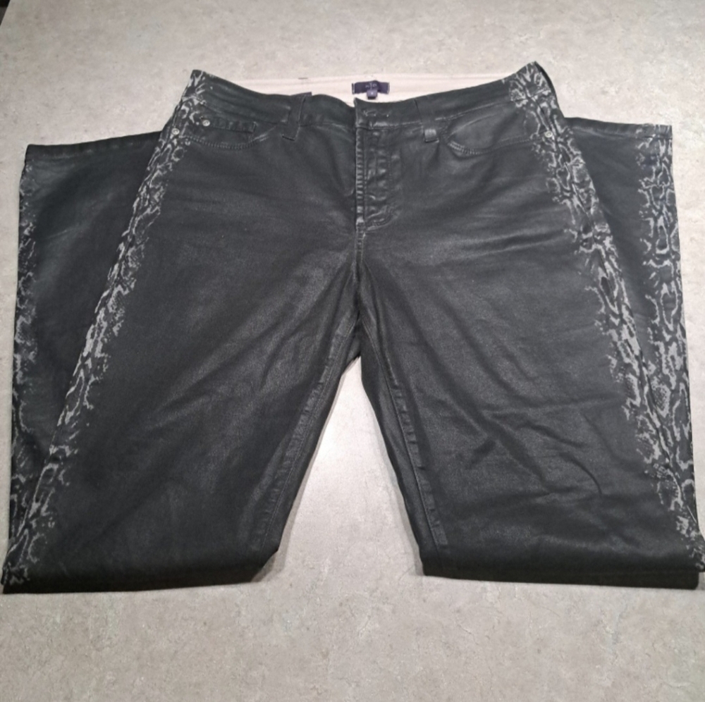 NYDJ Skinny Tuexdo Snake Striped Jeans - Women Size 8